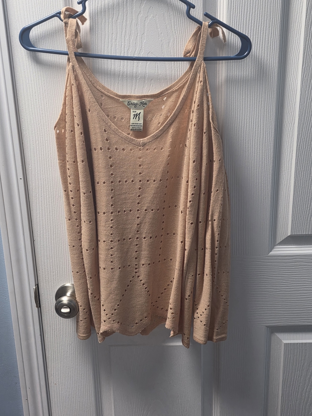 Indigo Rein Peach Off-the-Shoulder Knit Sweater
